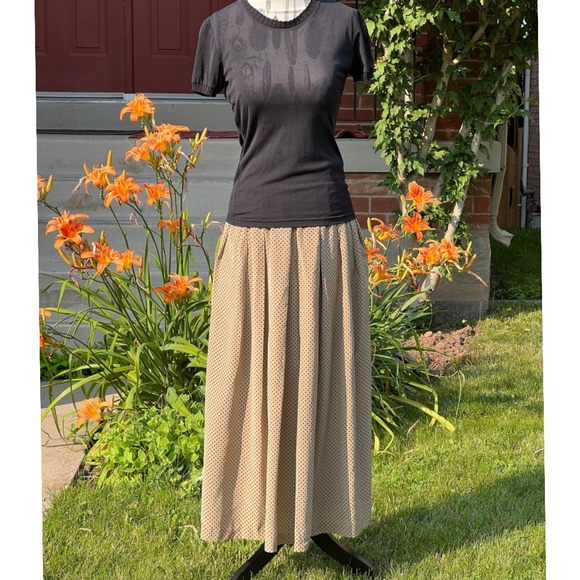 Alfred Sung Sport Silk Pleated Skirt Red Polka Dot Vintage Size 6 - Picture 12 of 15